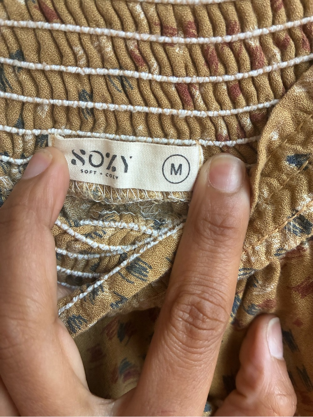 SOZY Willow Midi Skirt Mustard | Smocked Waist | *Pockets* | Made in USA - Picture 5 of 9